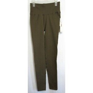 Good American Brown Fog Compression Thick Waffle High Rise Leggings SZ 1/2 NWT